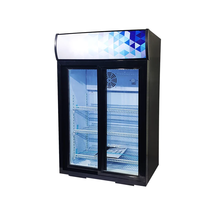 Meisda SC105L 105L раздвижные стеклянные двери вертикальный дисплей Холодильник Холодильное оборудование для супермаркетов с двумя дверями