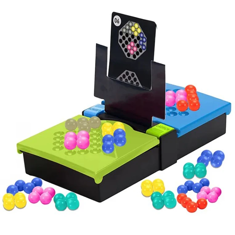 Hot Selling Educational IQ Brain Game Intelligent 2 Players 42PCS Beads Puzzle 80 Challenges Board Table Game For Kid