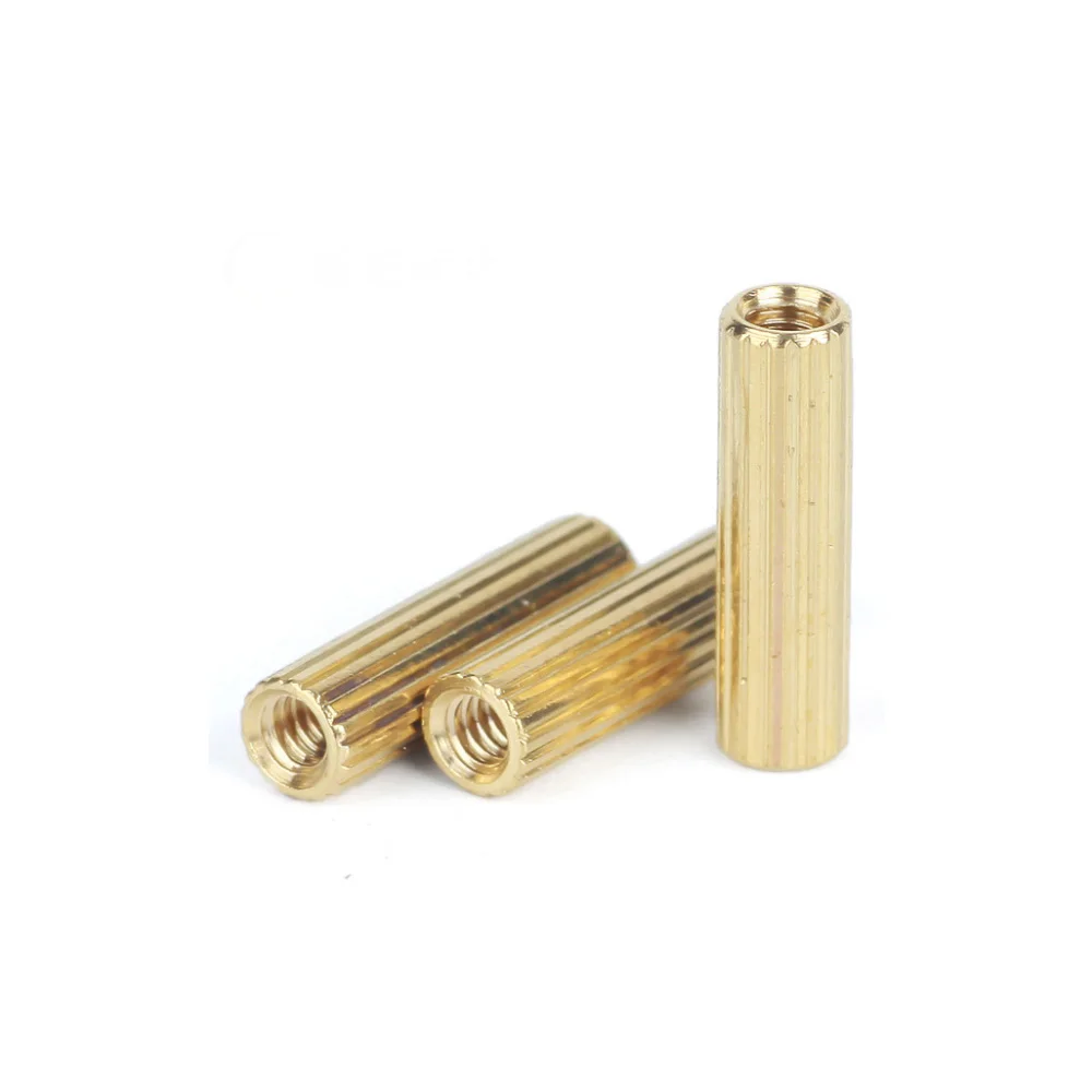 Brass Copper Knurled Round Female To Female Standoff M2 Threaded Thought Hole Pcb Spacer