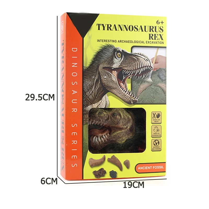 QS Popular STEM Science DIY Archaeology Excavation T-rex Animal Dinosaur Fossil Archaeological Digging Kit Toys For Kids 8-10