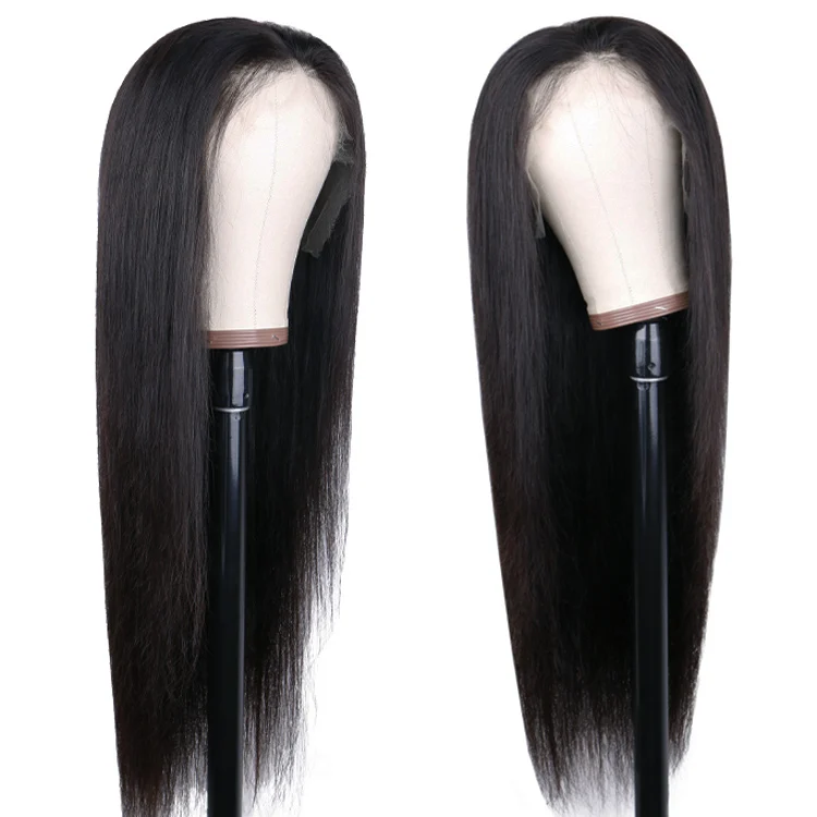 FH 10A Grade 24 26 Inch 4x4 Pre Plucked Straight Swiss HD Lace Wig Straight Bone Vietnamese Human Hair Wig