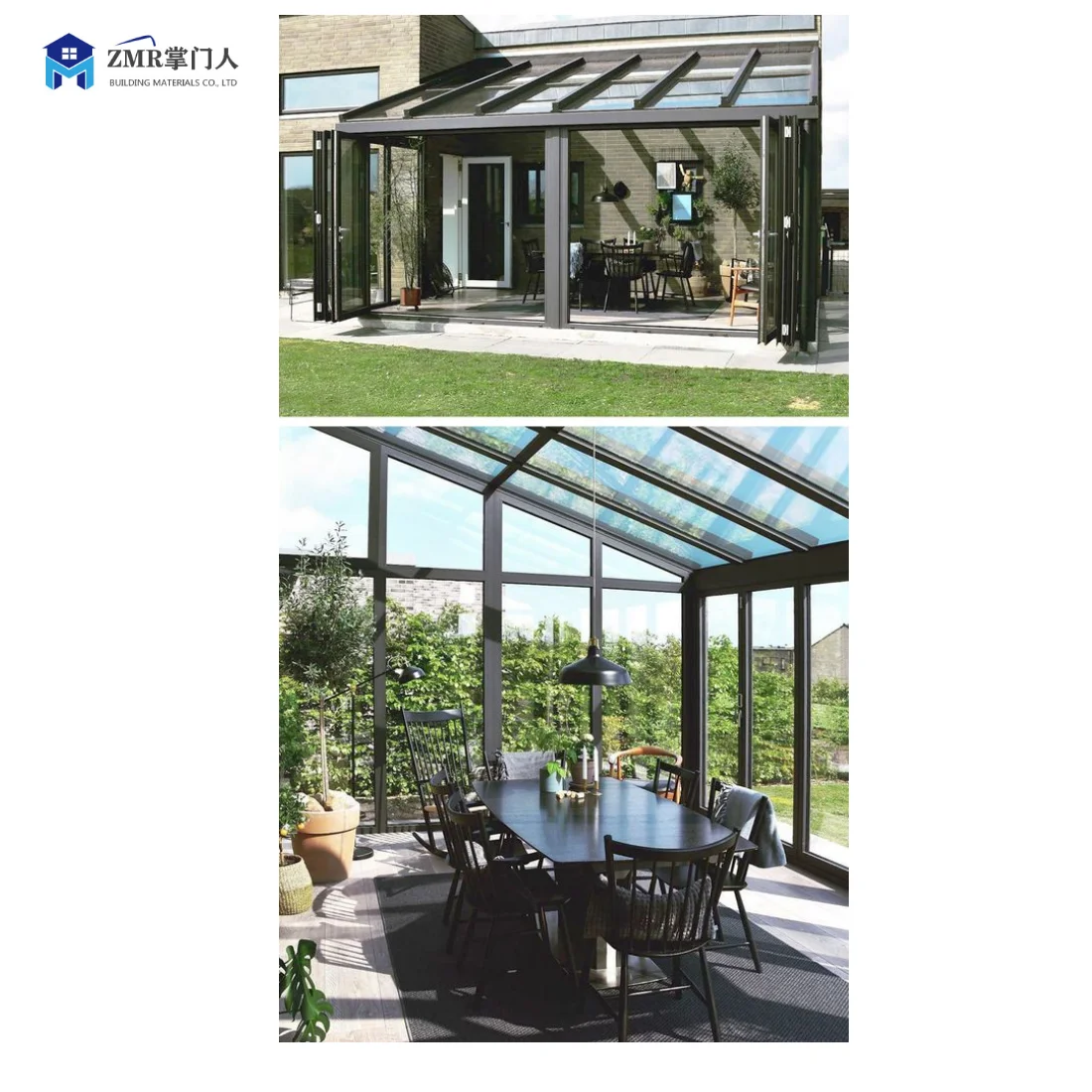 Independent Green House Aluminum Alloy Laminated Glass European style Custom Outdoor Sale sun room