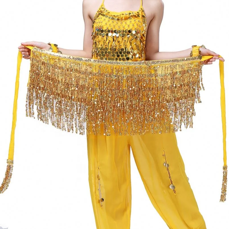 Stage Show Accessories Lady Women Belly Dancing Dress Waist Chain Belt Shiny Bellydance Costume Prop Latin Dance Skirt