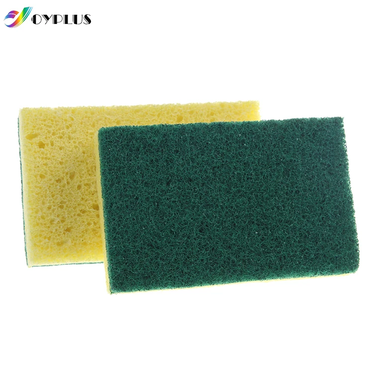 
2 Pack Cooking Ware Sponge 100% Natural Cellulose Sponge Scourer For Tough Surface Heavy Duty Scrub Sponges 