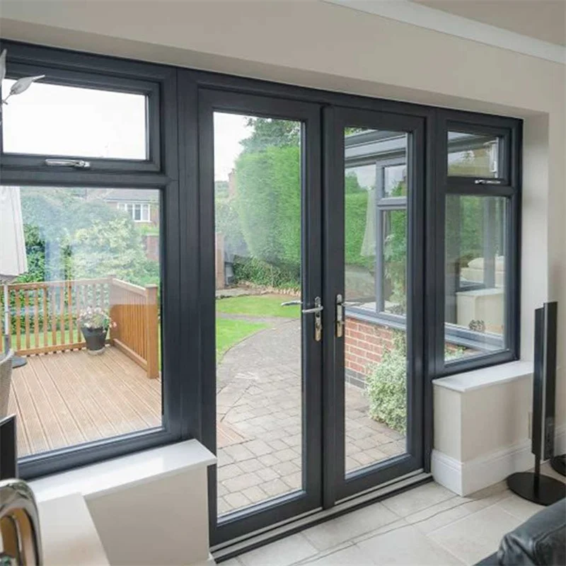 Black Aluminum Metal Framed Interi French Door Manufacturer sliding Doors Interior Front French Door