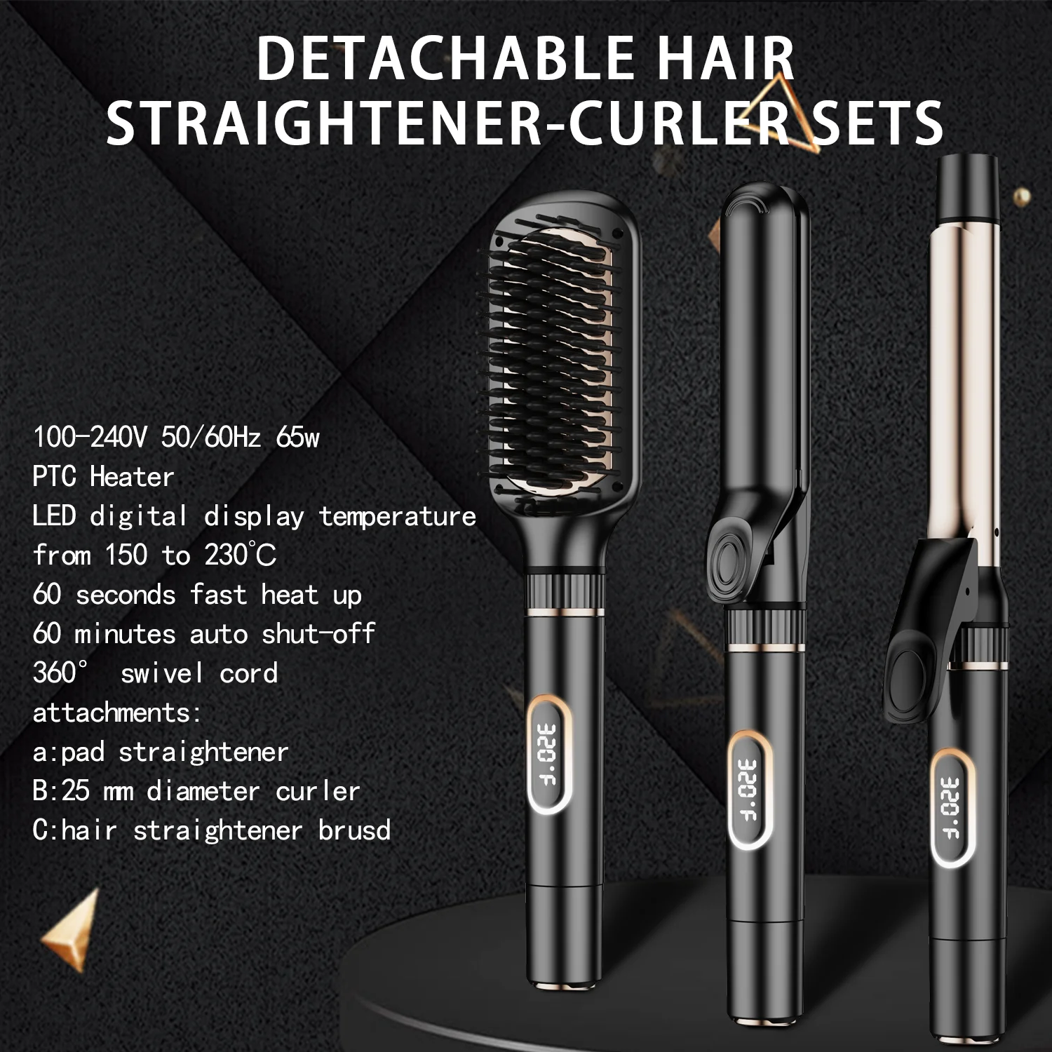 Professional OEM Customized Hair Straightener Brush For Negative Ion Flat Iron Hot Hair Straighteners Comb For Home Use