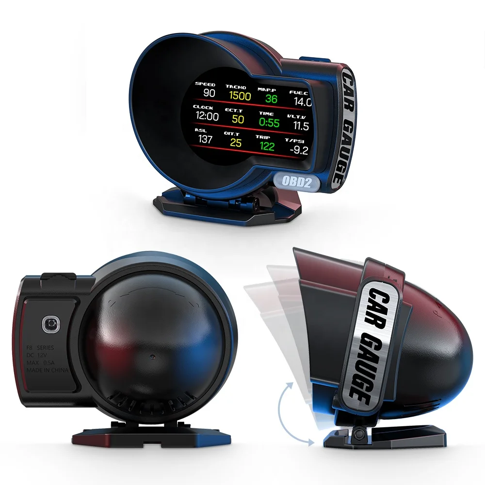 2024 обновленная версия автоэлектроники OBD2 GPS датчик температуры воды hud F8 Автомобильный дисплей
