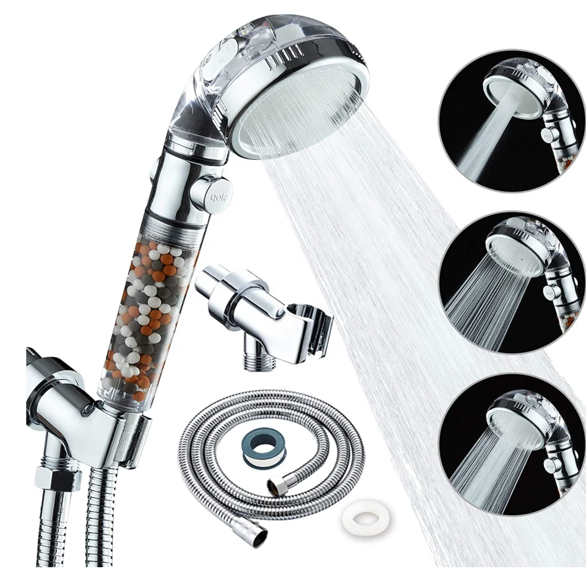 negative ion water filter water saving high pressure shower head