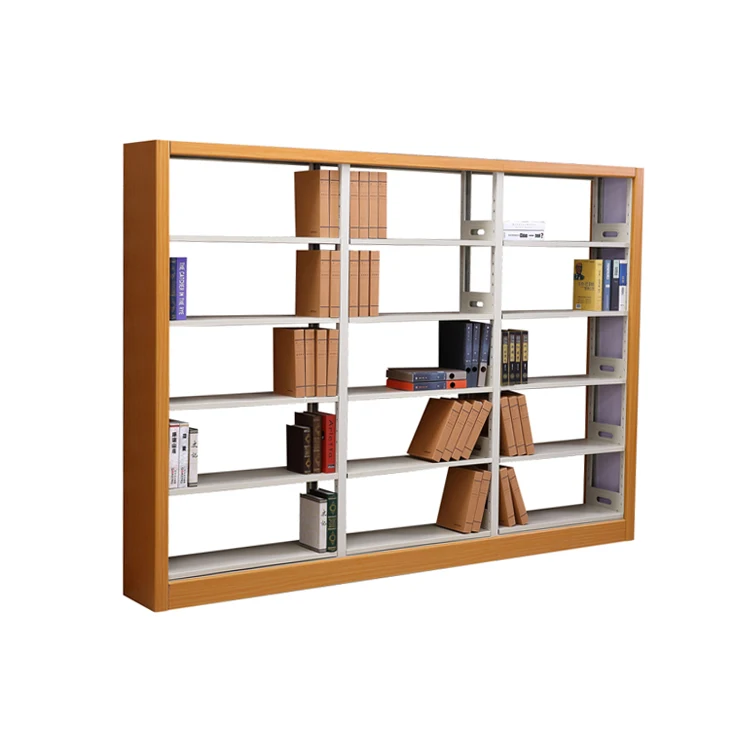 GD Practical high quality Library Movable Ladder Furniture With Door Steel Metal School Bookshelf Bookcase