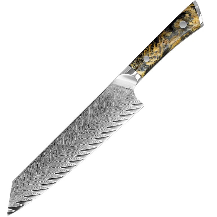 Damascus steel Japanese chef Knife for kitchen With Staypak Wood Handle and gift box