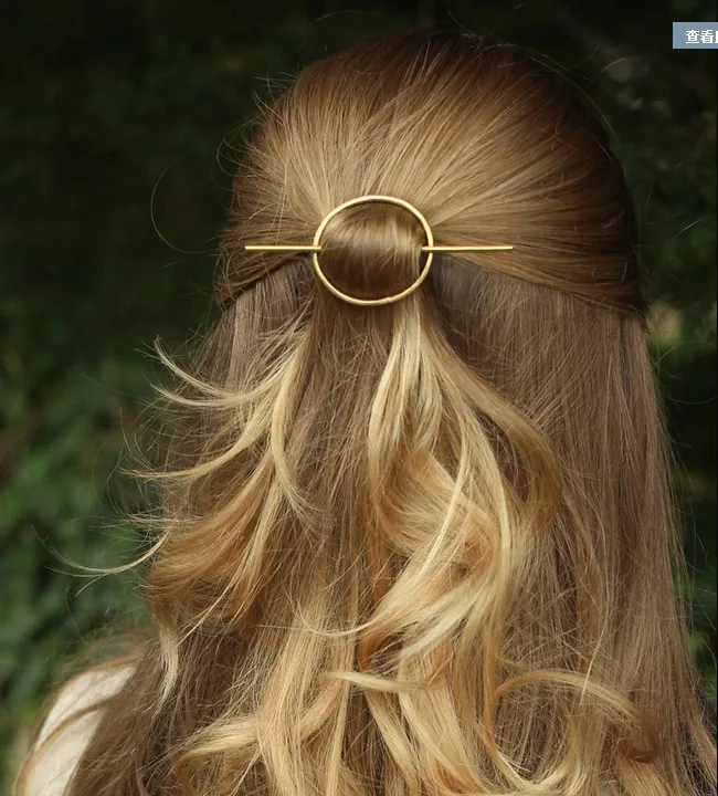 Simple Metal Hair Pins Geometric Round Barrette Minimalist Style Daily Accessories Hair Pin Clip