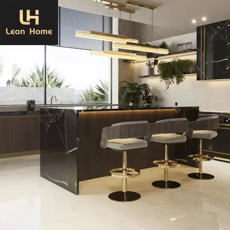 Hotel Project Manufacture Custom Made Modern Bar Stool Luxury Stainless Steel Frame Forged Metal Barstool