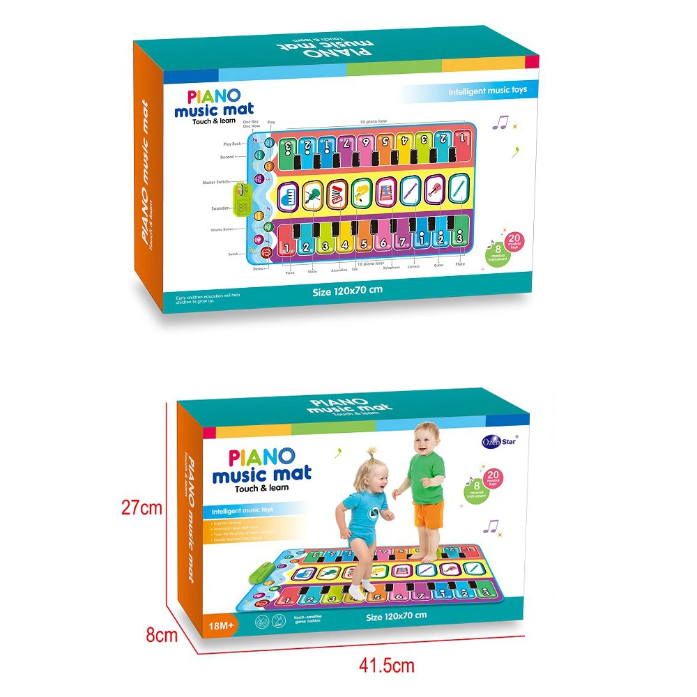 fashion cartoon toys wholesale musical piano play mat game for kids