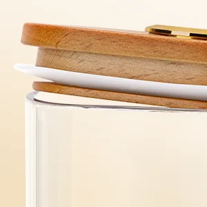 SEMKONT Cigar Display Humidor and Detachable Wooden Cigar Ashtray Set with Sealed Cigar Jar Tray for Home and Office