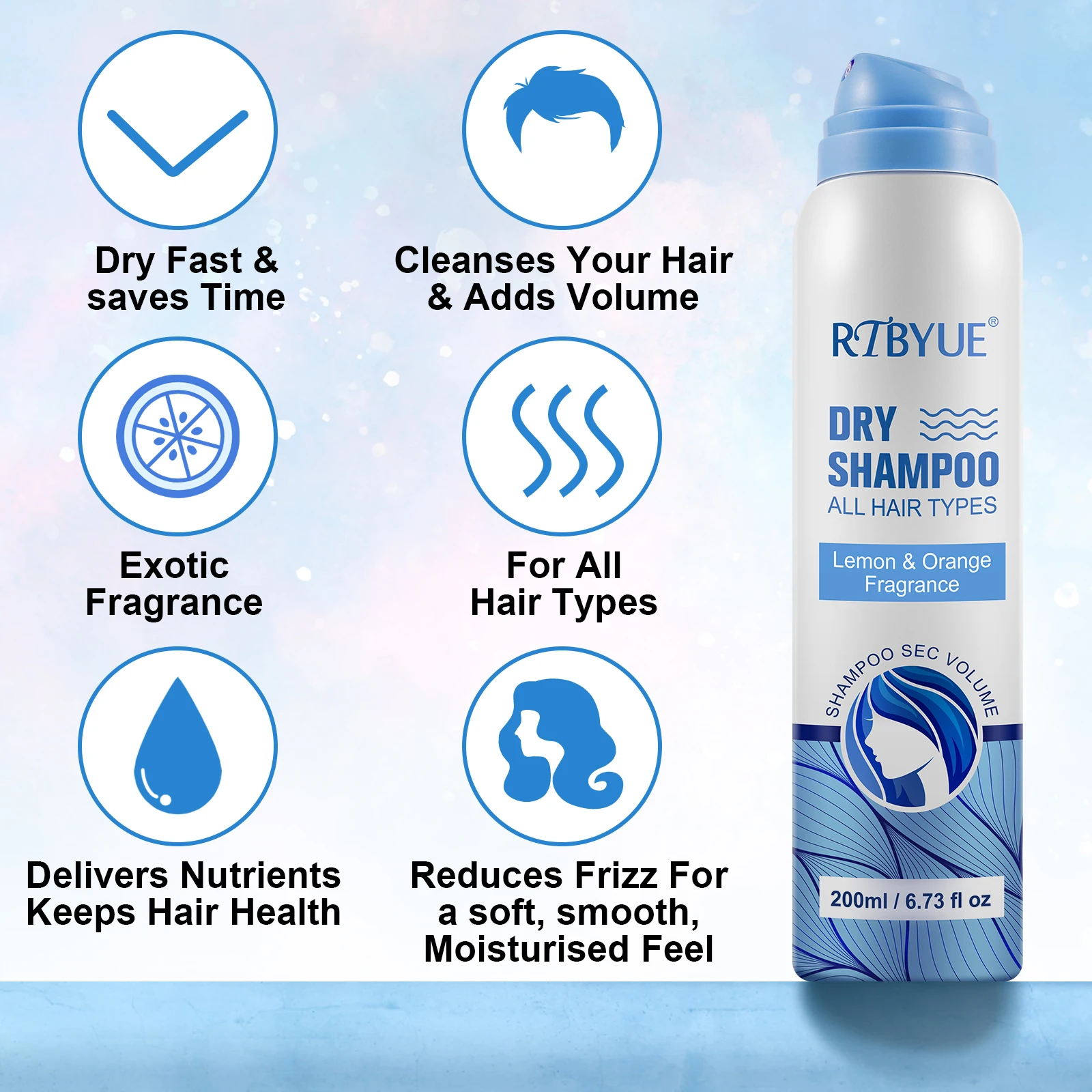 China Manufacturers Natural Organic Vegan Fast Dry Shampoo Professional Volumizing Dry Shampoo Spray