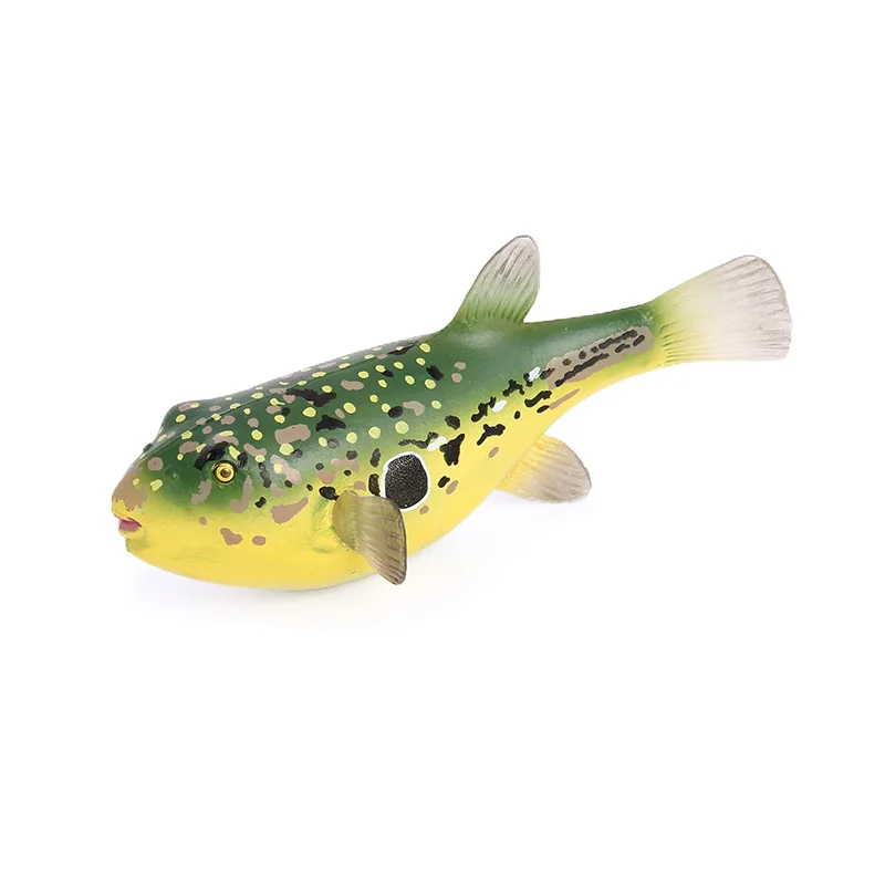 Wholesale Solid PVC Simulation  Fish Lobster Model Plastic Animal Toys Sea Creature Toys Pufferfish Animal Figurines Toys