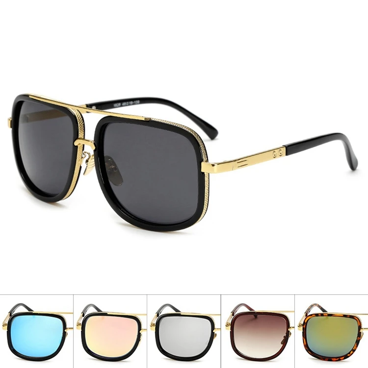 Metal Trend Street Retro Sunglasses Fashion Square Large  Ladies Fine Well Luxury Big Frame Eyewear
