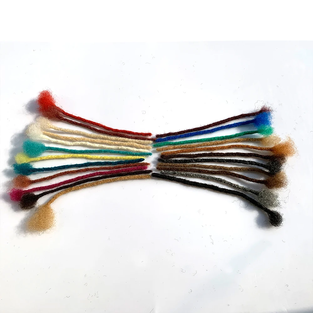 Human Hair Dreadlocks Extensions Full Handmade 0.6 Cm/0.8cm Thickness 100% Real Hair Locs Extensions for Kids