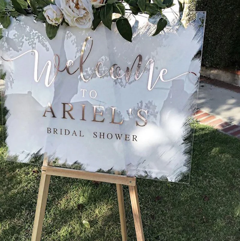 Custom Personalized Clear Sign Acrylic Board Welcome Signs Wedding Decoration For Display