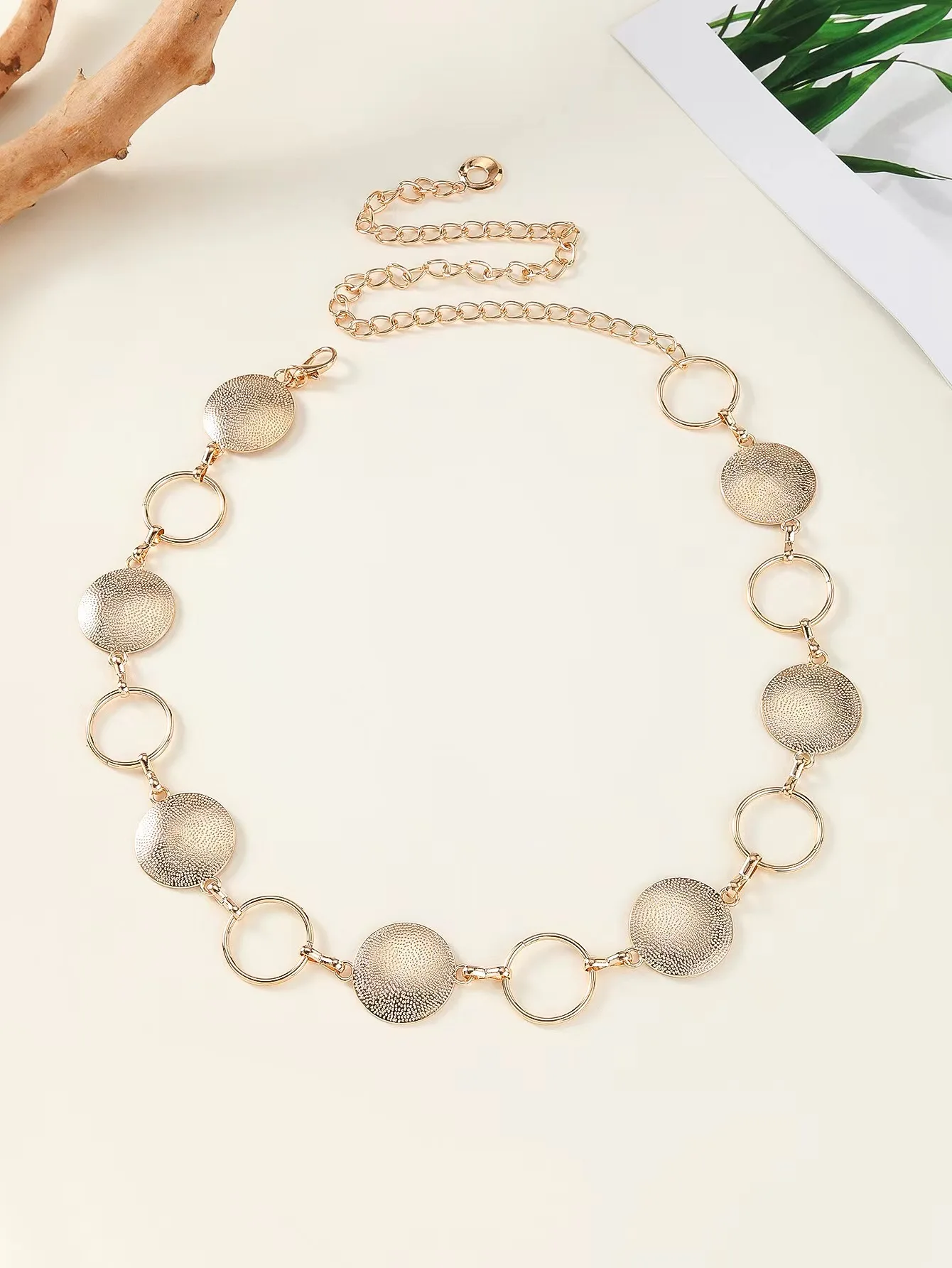 Lady Round Circle Badge  Concho Dress Decoration Chain Belt