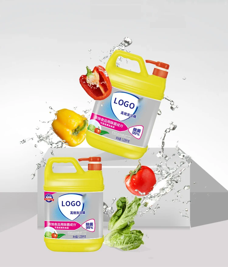 Custom Private Label Dishwashing Liquid 1.3KG Rich Bubble Kitchen Dish Soap Dishwashing Liquid Pouch Packaging Easy Remove Stain