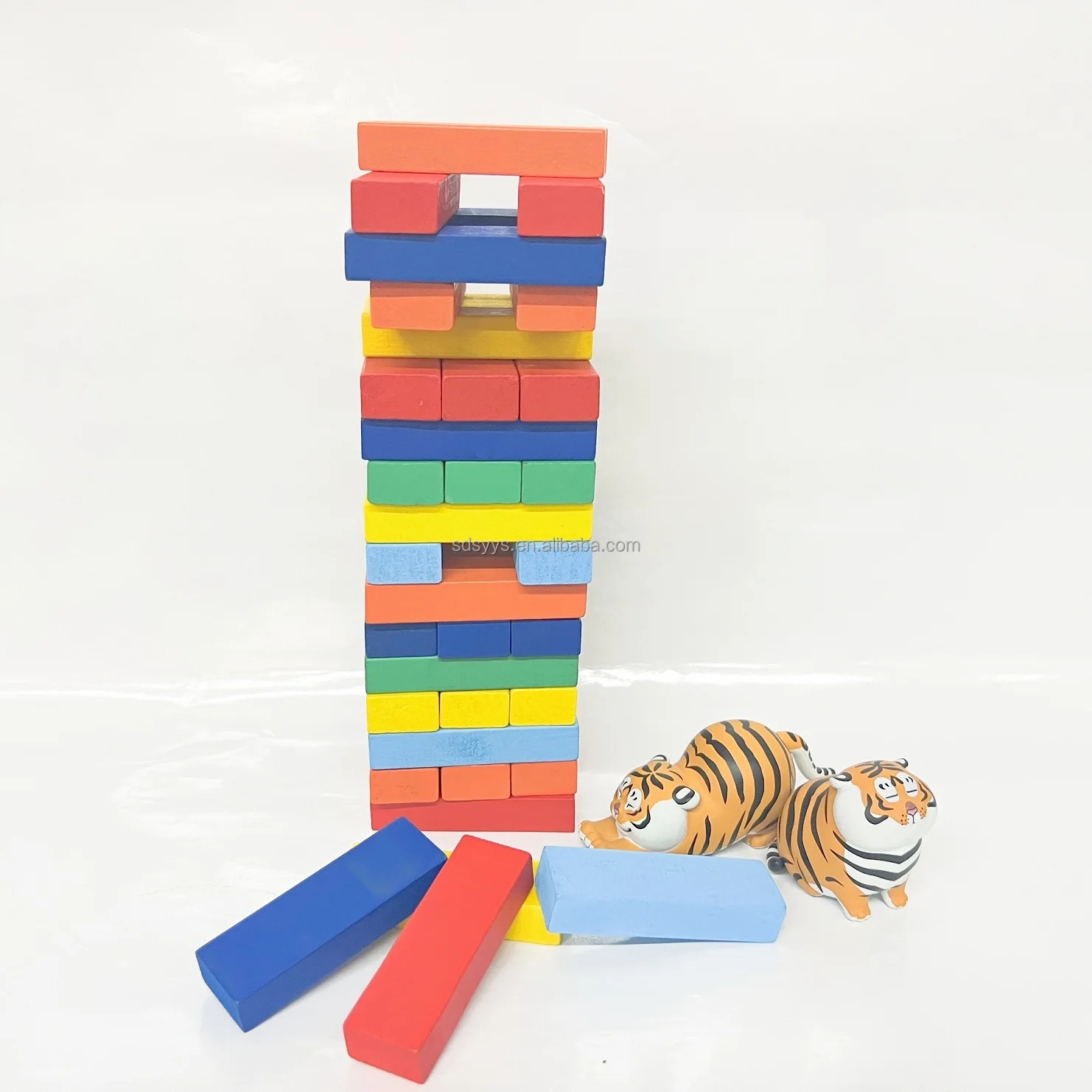 Classic Stacking Game Blocks Made from 6 Different Colors for Children and Adults Casual Game