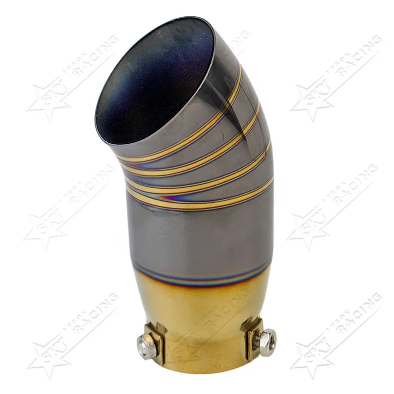 2.5 Inch Inlet Universal 64mm Stainless Steel Car Muffler Tail Throat Neo Rainbow Black Titanium Burnt Blue Exhaust Pipe Tips