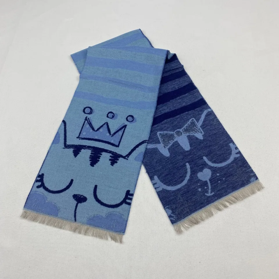 100% Silk Cute  Flannel Scarf  For Children