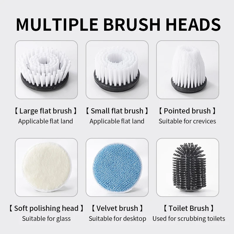 hot selling smart cordless cleans usb electric brush for cleaning 9 in 1 electric spin scrubber cleaning brush
