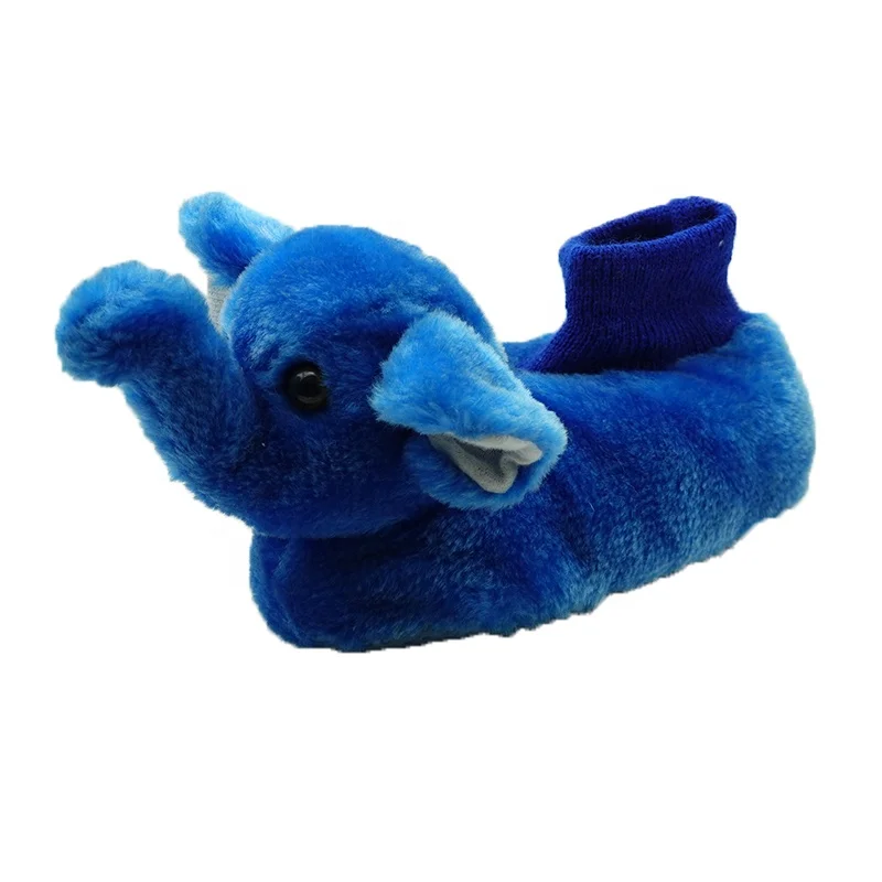 Hot selling royal blue animal shoes cute elephant children indoor slipper