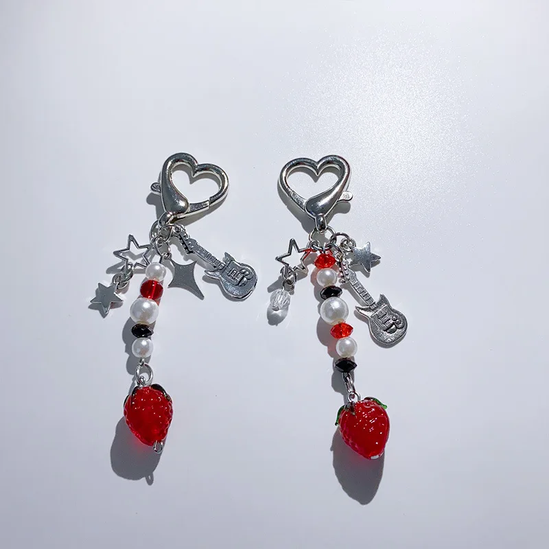 Chary Charms Keychain For Tumbler Bottles And Phone Case Heart Sticker on Everywhere Straw Berry Charms Keychain