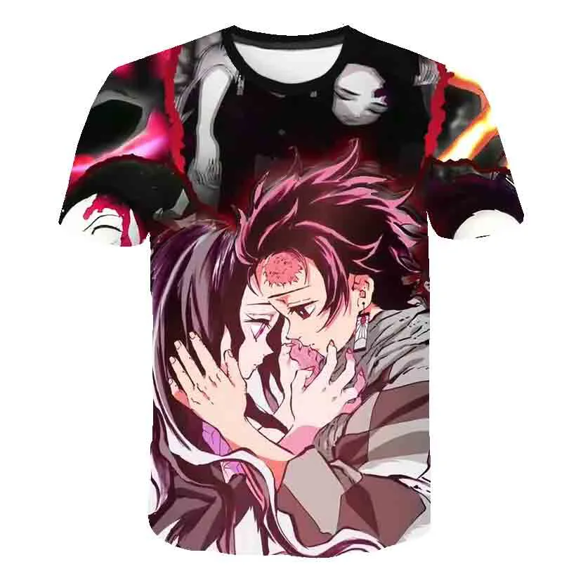 High Quality Digital Printing Custom Fashion Cartoon Anime T Shirt Hot Sale 3d Printed