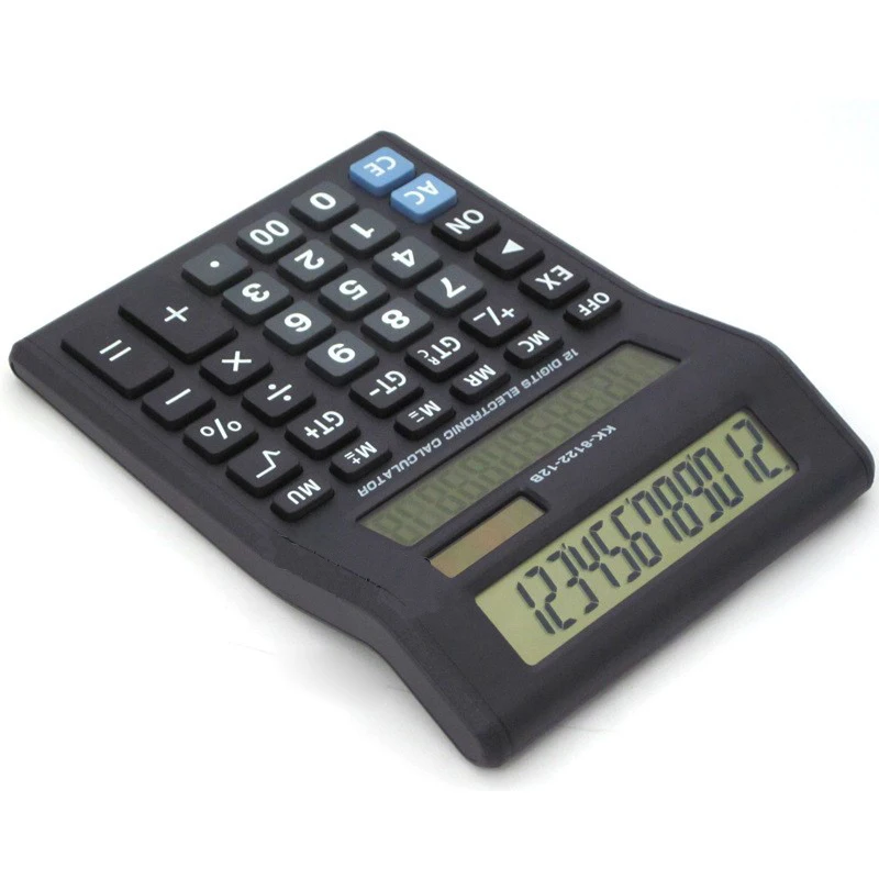 Business Finance Office Desktop Calculator Dual LCD Screen 12 Digit Dual Power Solar Electronic Calculator