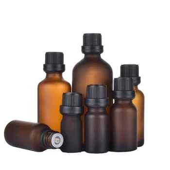 Amber Cosmetics 50ml Round Matte Frosted Facial Serum Bottle 30ml 60ml 100ml Essential Oil Glass Dropper Bottle with Box