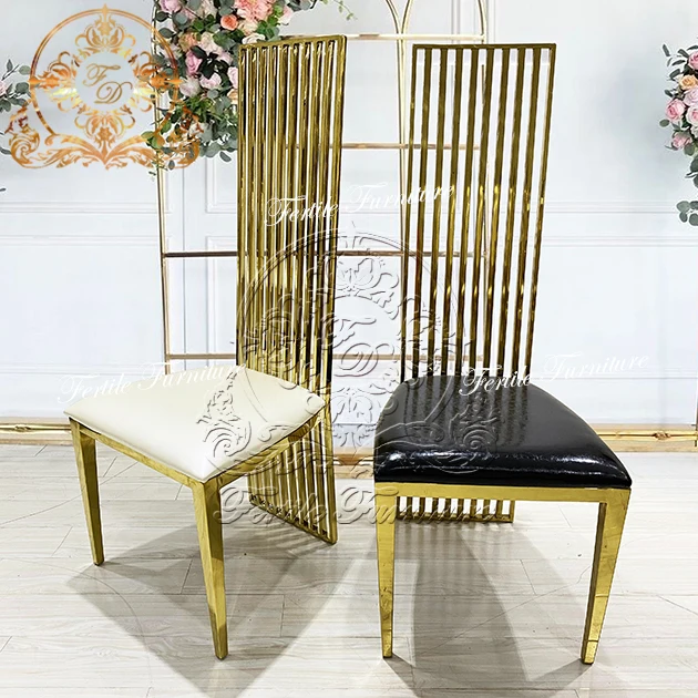 Wedding Stainless Steel Metal High Back Luxury Wedding Chair