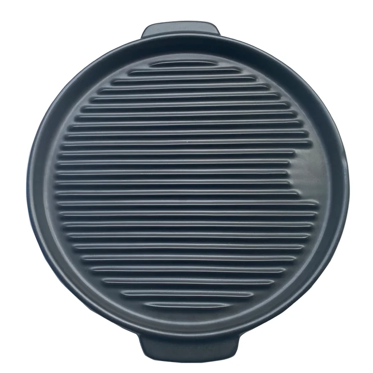 Ceramic Round Black Cordierite Pizza Oven Stone Baking Refractory Pizza Tray