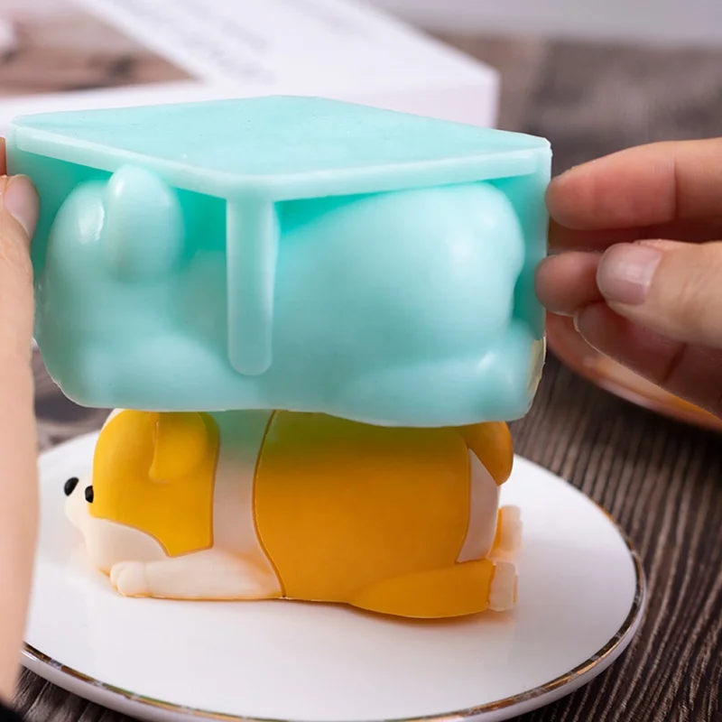 Cat Panna Cotta Corgi Dog Pudding Silicone Mold 3D for Rabbit Mousse Cake