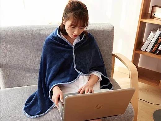 New Super soft blanket Wearable Cloak Blanket Warm hooded cloak wrapped solid color flannel wool shawl blanket Factory direct