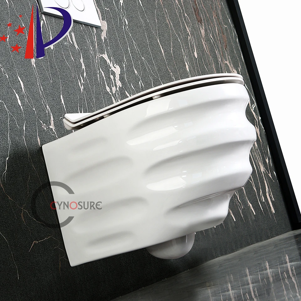 Custom white color modern bathroom wall hung toilet sanitary ware p-trap wall-hung toilet