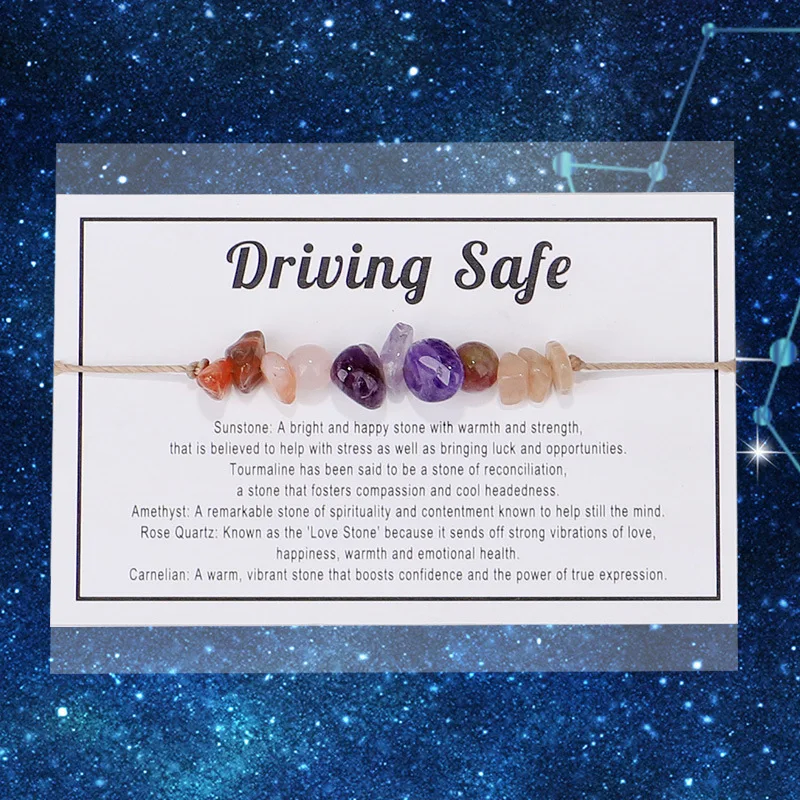 IRLIN New Female Simple Yoga Meditation Weight Loss Bracelet Natural 7 Chakra Stone Amethyst Crystal Beaded Bracelets With Card