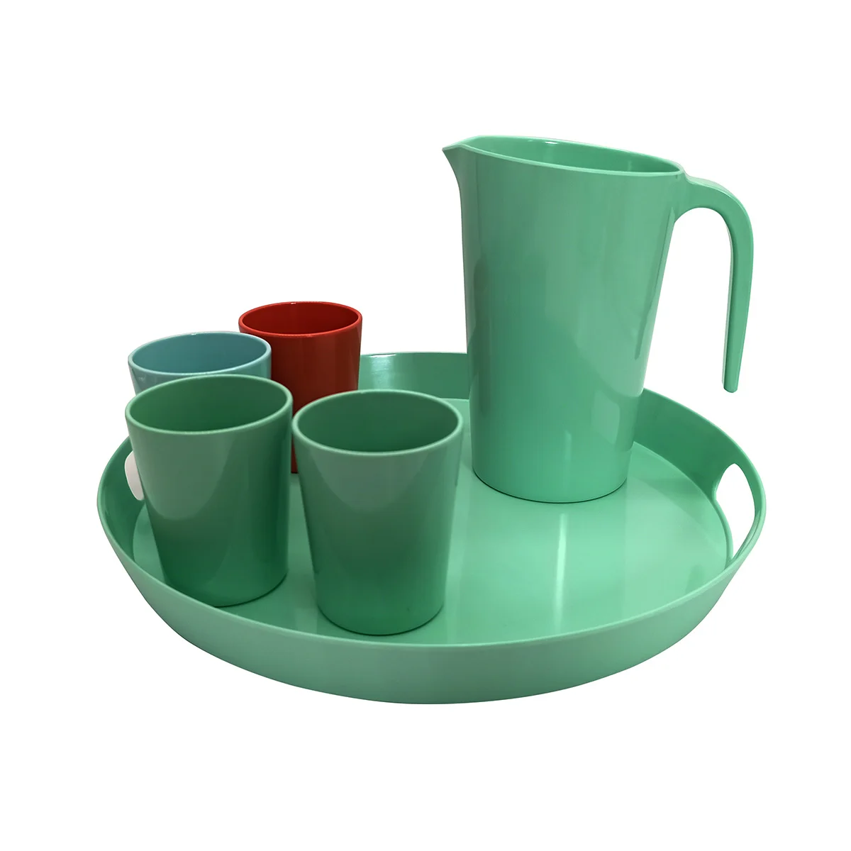 
popular high quality melamine round serving tray with handles 