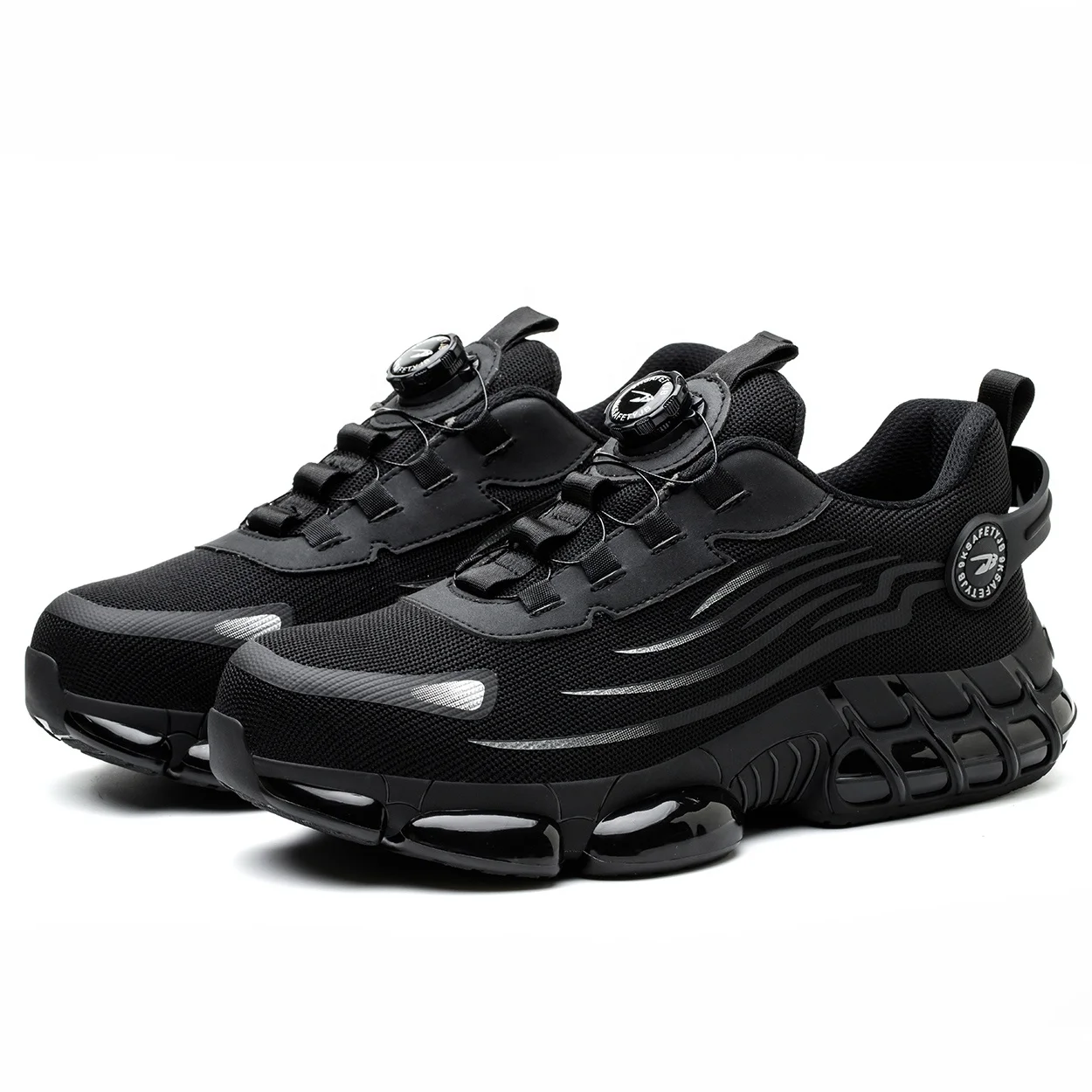 Summer Unisex 266 Black Safety Shoes Indestructible Steel Toe Anti-Smashing Anti-Puncture Comfortable Fly-Woven Fabric Work
