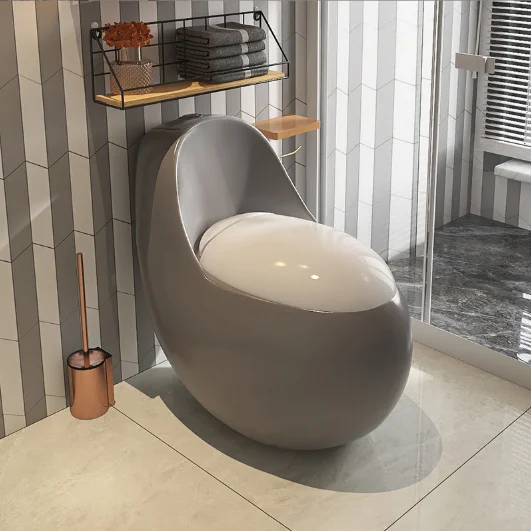 Egg Shape Hanging Toilet Ceramic  Grey Toilet With Conceal Tank