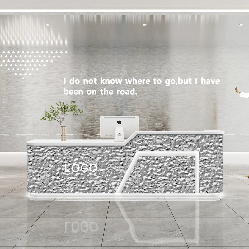 Stainless steel cashier desk for beauty salon clothing store company hotel front desk table reception desk