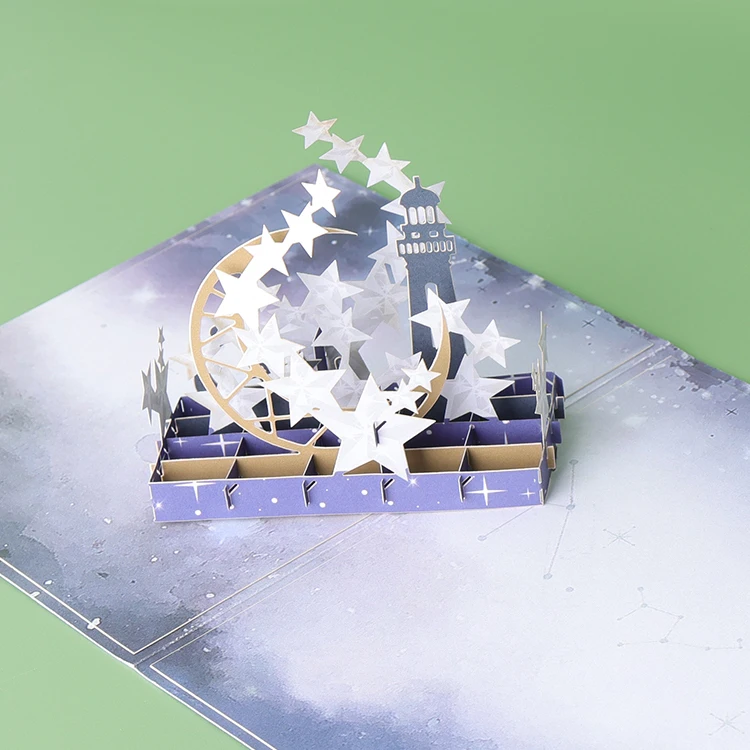 Custom greeting cards Handmade holder Happy Ramadan Eid 3D pop up invitation card