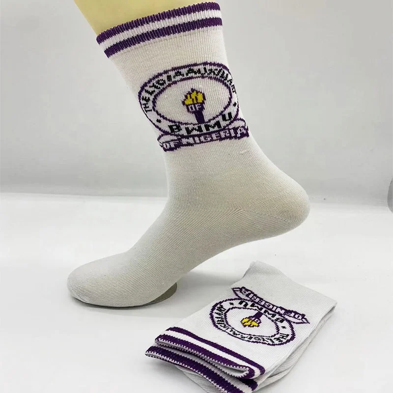 Wholesale Factory Manufacturer Custom Logo Crew Cotton Socks Nigeria School Student Kids Socks For Boys And Girls