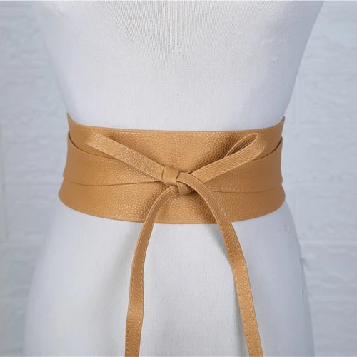 Women Belts Soft Leather With Wide Bowknot Belts Ladies Grace Waistband Style For Dress
