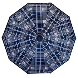 YS-3152 Windproof High Quality Travel Wholesale Custom Print 3 Fold Umbrella Plastic Handle Automatic 3 Folding Travel Umbrella