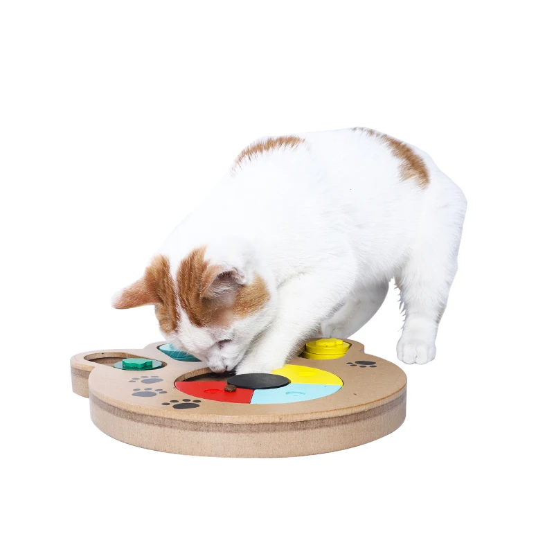 
Educational Feeding Game Paw Puzzl Plate Juguetes Para Perros Natural Food Treated Wooden Paw Shape Pet Dog Cat IQ Training Toys 