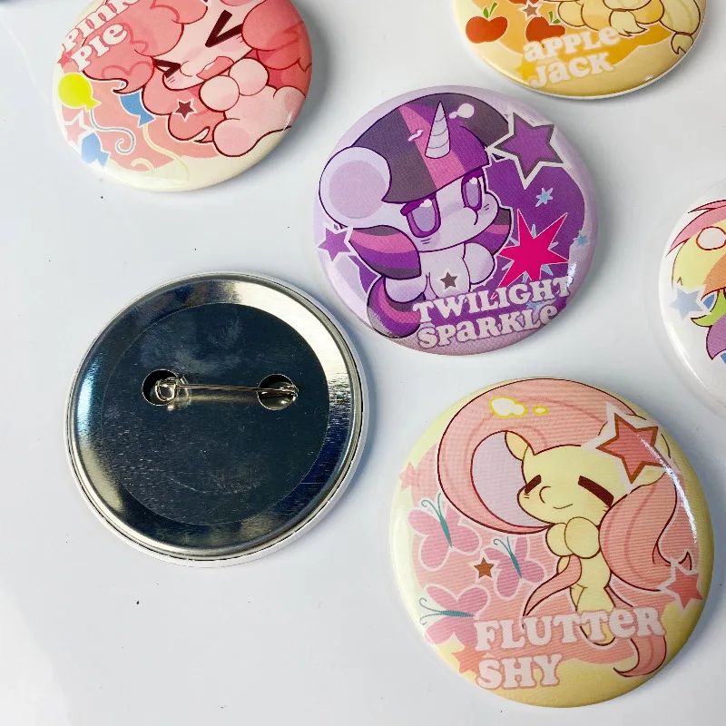 Hot sale fashion cartoon Tin plate cute unicorn brooch badge pins
